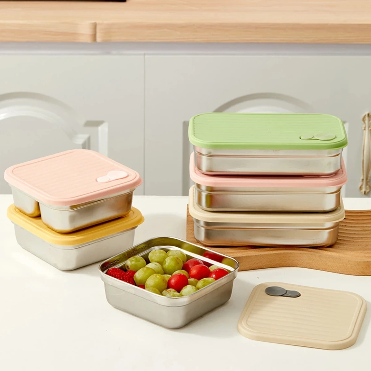 Stackable Stainless Steel Fridge Storage Container