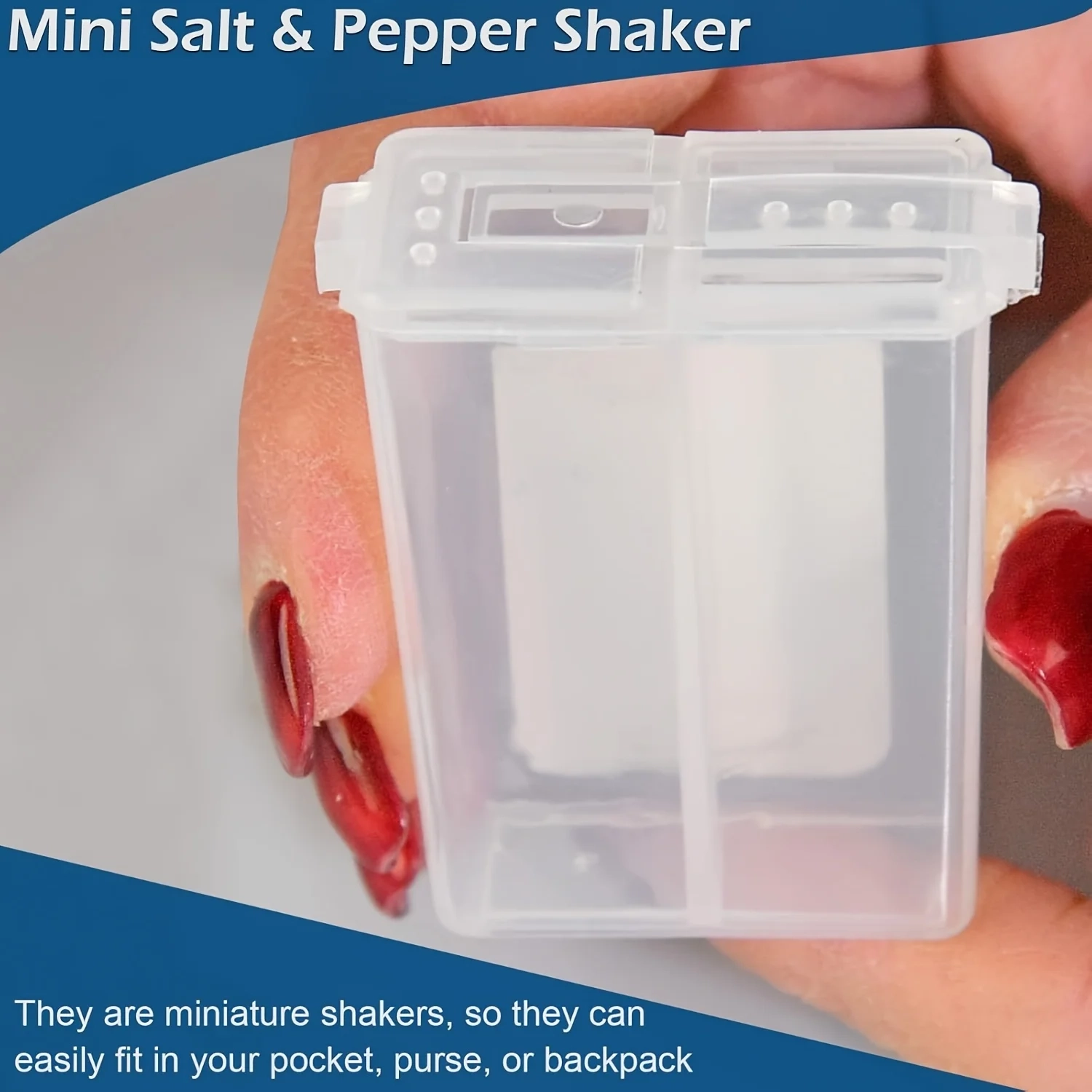 Mini Travel Seasoning Jar Set - Transparent Plastic Picnic Barbecue Seasoning Jar with Lid Travel Seasoning Box - Image 3