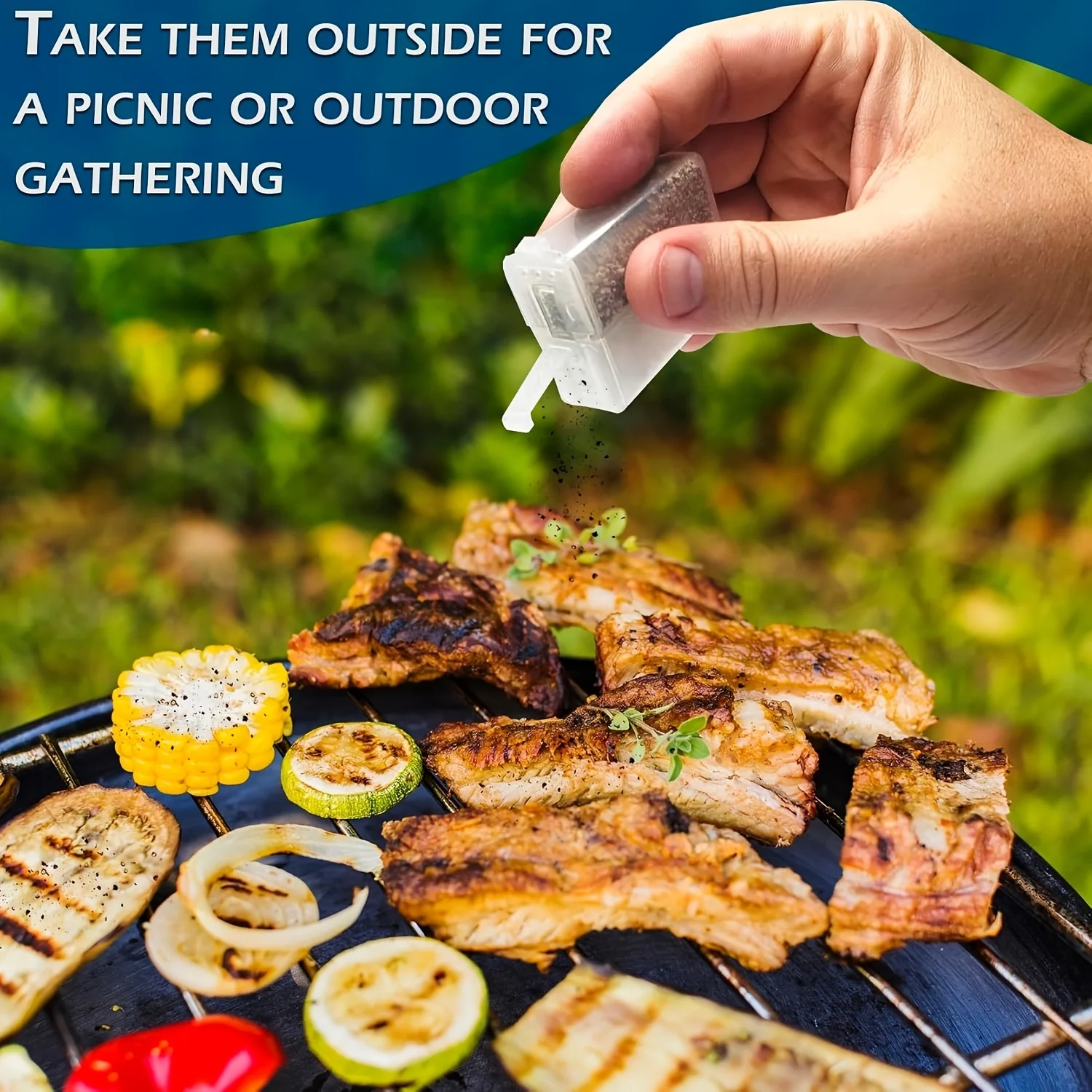 Mini Travel Seasoning Jar Set - Transparent Plastic Picnic Barbecue Seasoning Jar with Lid Travel Seasoning Box - Image 5
