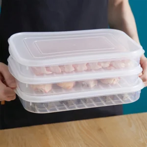 Large Fridge Storage Box with Lid and Divider