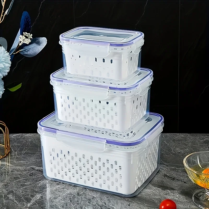 Fruit Storage Container Set with Removable Colander - Image 3