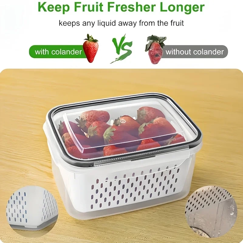 Fruit Storage Container Set with Removable Colander - Image 5