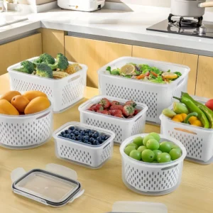 Fruit Storage Container Set with Removable Colander