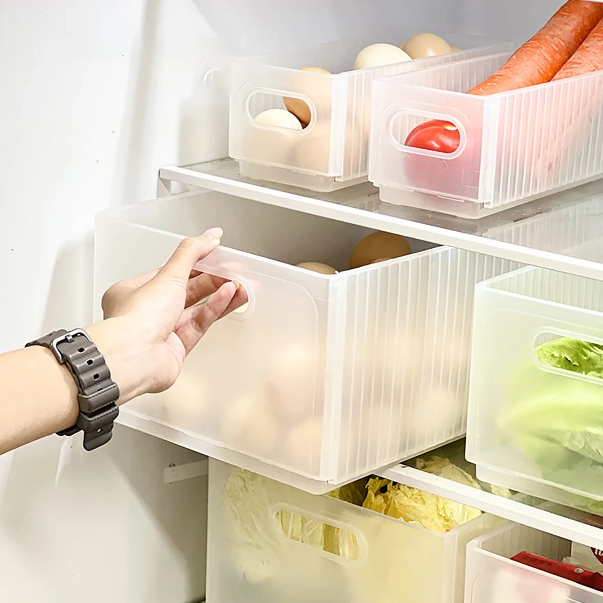 Foldable Pull-Out Fridge Storage Box