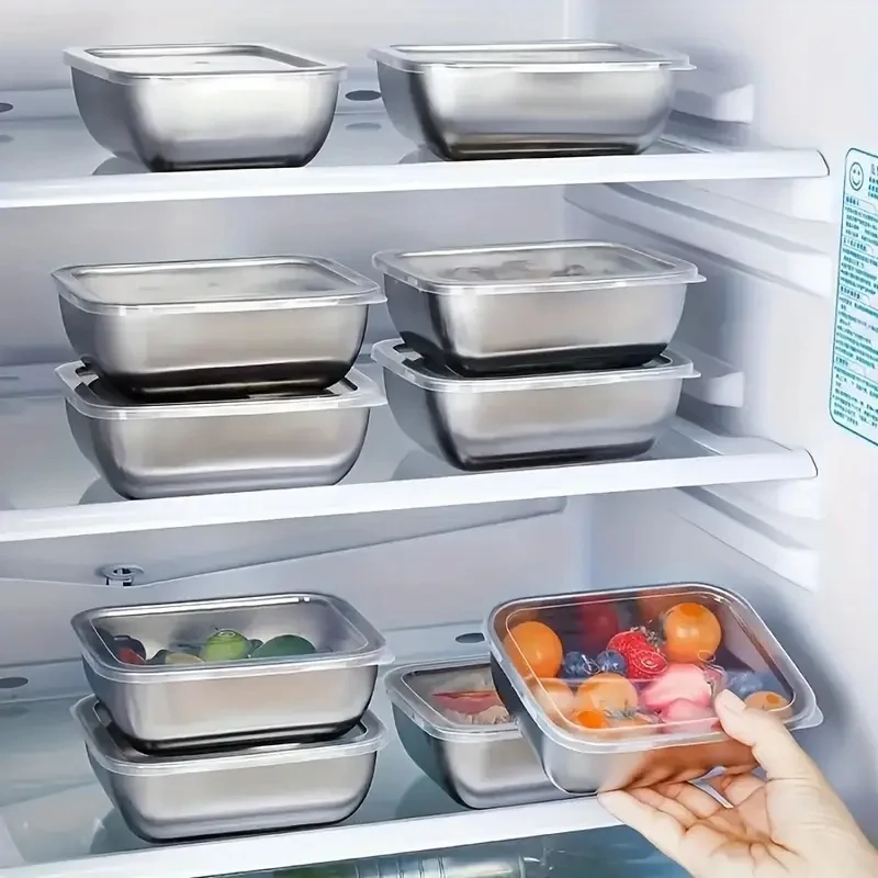 Stackable Stainless Steel Food Storage Boxes - Image 2