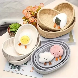 Woven Oval Countertop Storage Basket