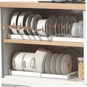Expandable Pot and Pan Organizer Rack