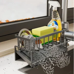 Drill-Free Sink Sponge and Soap Organizer