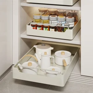 Slide Rail Pull-Out Cabinet Organizer Tray
