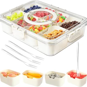 Portable Divided Snack Storage Box with Lid