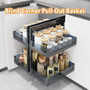 Pull-Out Blind Corner Cabinet Organizer