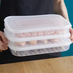 Large Fridge Storage Box with Lid and Divider