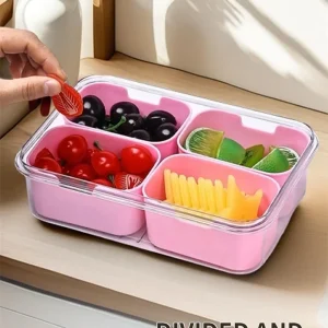 Portable Divided Serving Tray with Lid