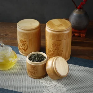 Handmade Bamboo Tea & Spice Storage Jar