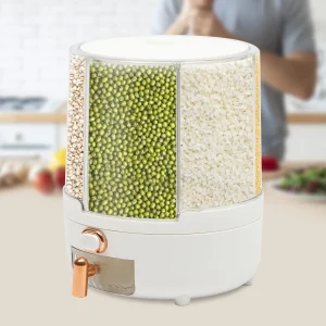 Rotating 6-Compartment Grain Storage Dispenser