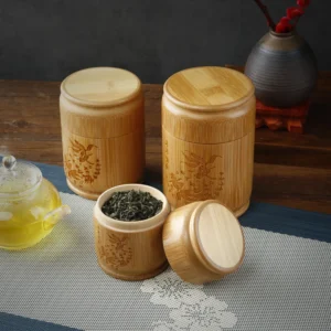 Handmade Bamboo Tea & Spice Storage Jar