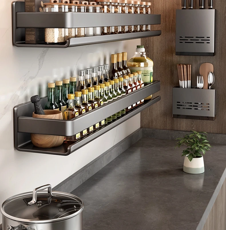 No-Drill Wall-Mounted Storage Shelf