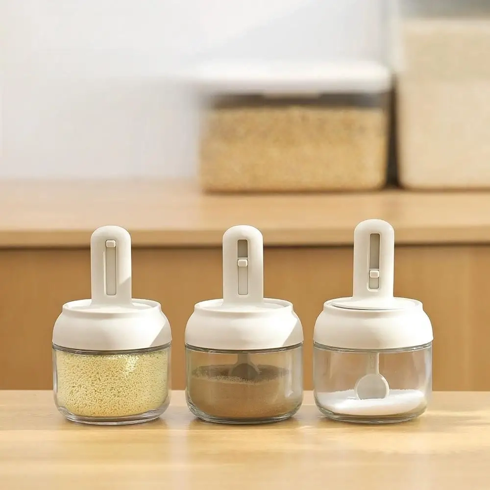 Glass Seasoning Jar with Telescopic Spoon - Image 2