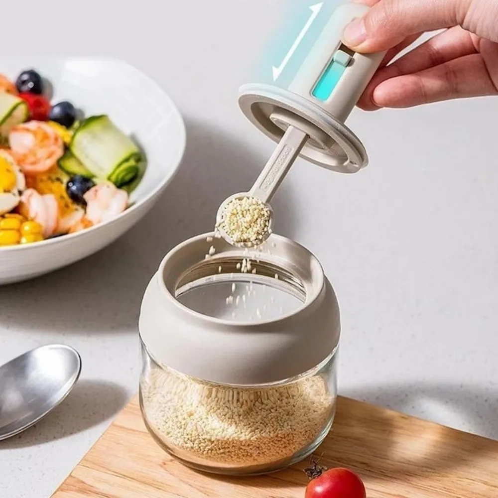 Glass Seasoning Jar with Telescopic Spoon - Image 3