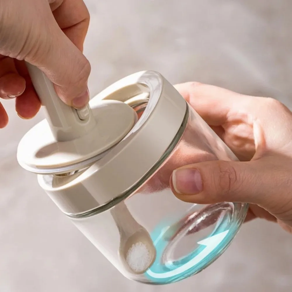 Glass Seasoning Jar with Telescopic Spoon - Image 4