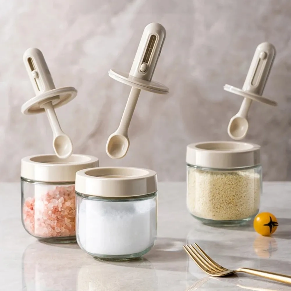 Glass Seasoning Jar with Telescopic Spoon
