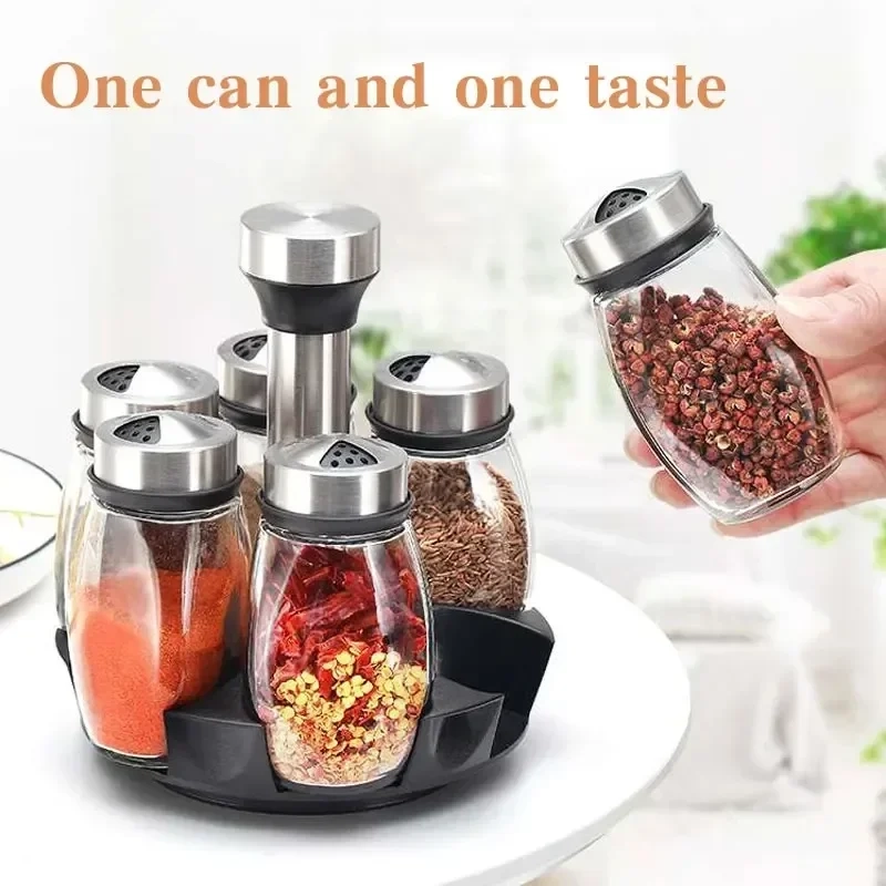 Glass Spice Jar Set with Holder - Image 2