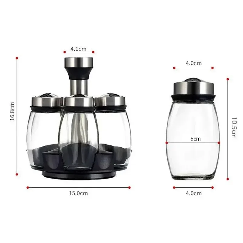 Glass Spice Jar Set with Holder - Image 5
