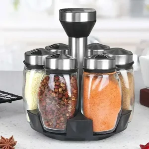Glass Spice Jar Set with Holder