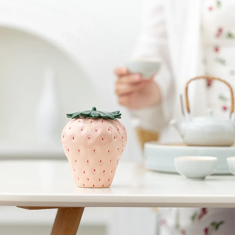 Strawberry Ceramic Storage Jar - Image 2