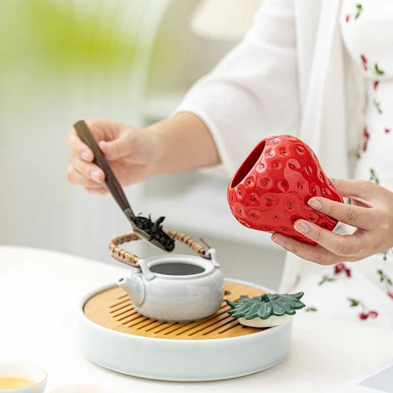 Strawberry Ceramic Storage Jar - Image 4