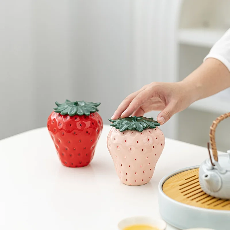 Strawberry Ceramic Storage Jar - Image 5