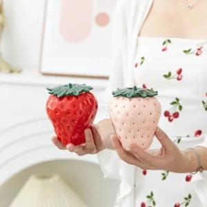 Strawberry Ceramic Storage Jar