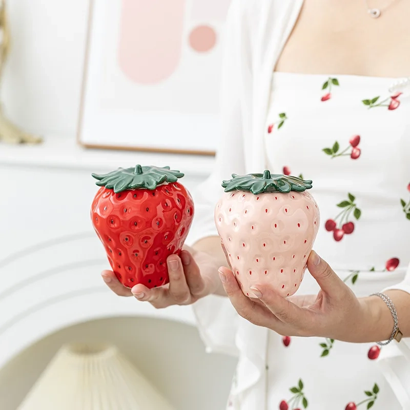 Strawberry Ceramic Storage Jar