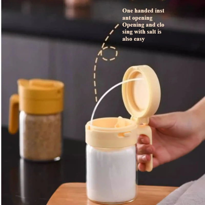 2-in-1 Glass Seasoning Jar with Spoon - Image 2