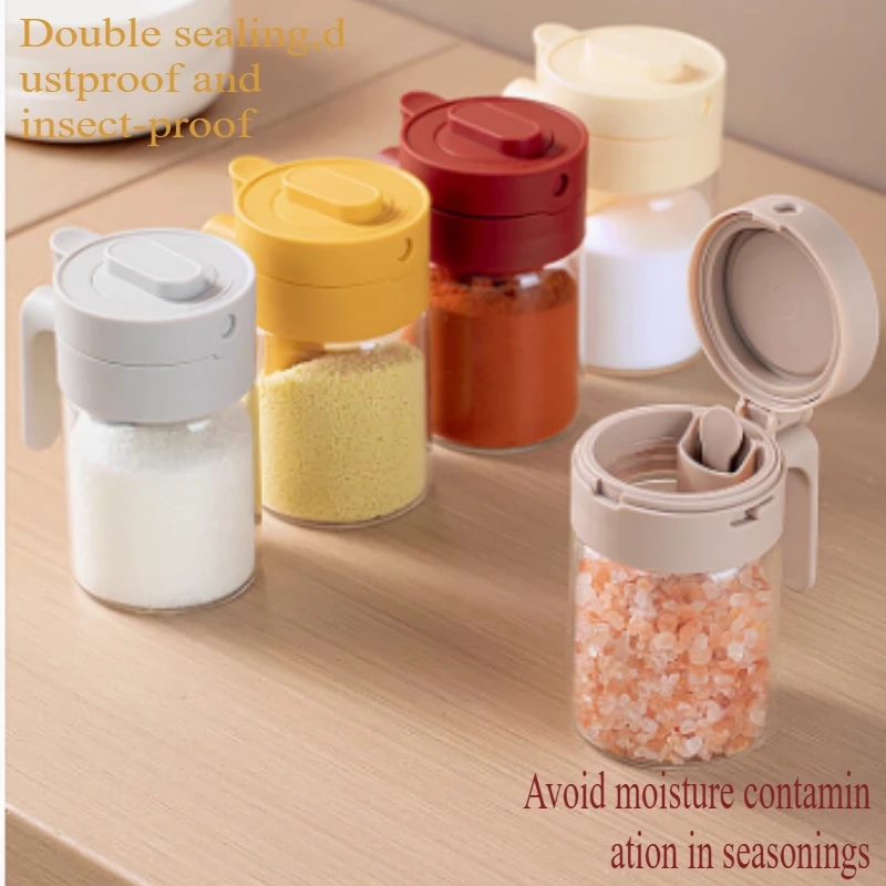 2-in-1 Glass Seasoning Jar with Spoon - Image 3