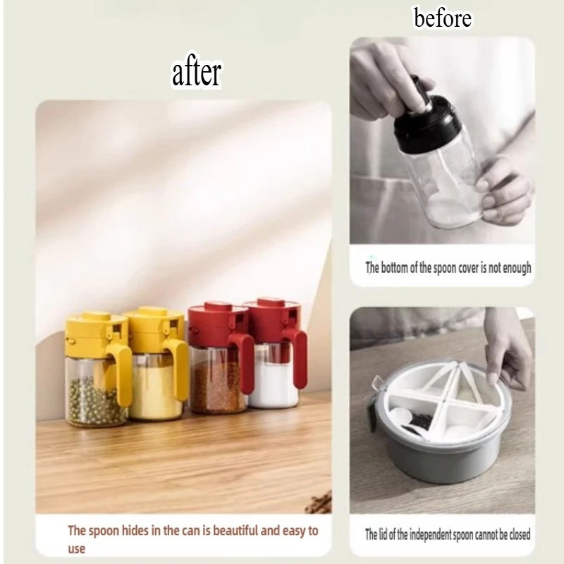 2-in-1 Glass Seasoning Jar with Spoon - Image 4