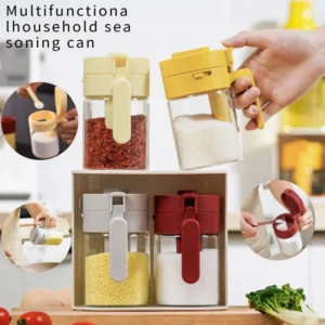 2-in-1 Glass Seasoning Jar with Spoon