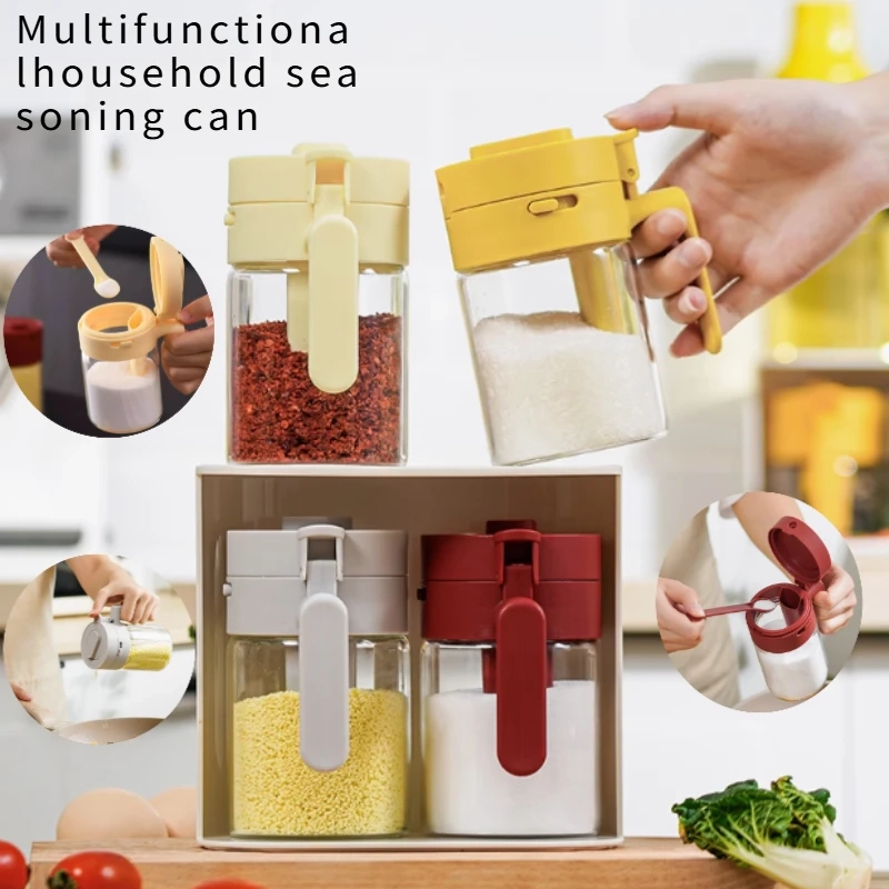2-in-1 Glass Seasoning Jar with Spoon