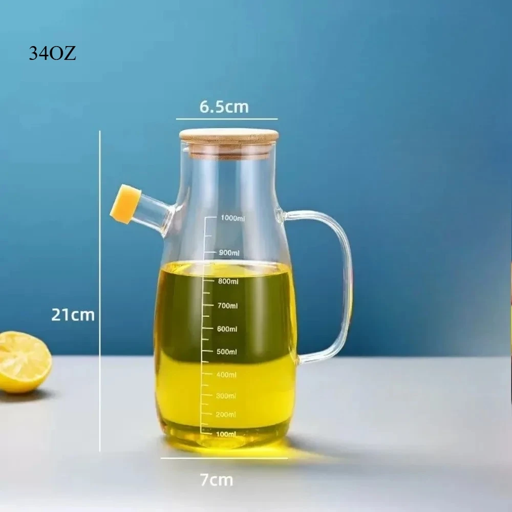 Glass Oil Bottle with Handle - Image 2
