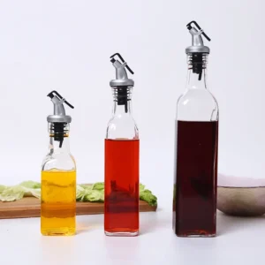 Press Pour Glass Oil Bottle