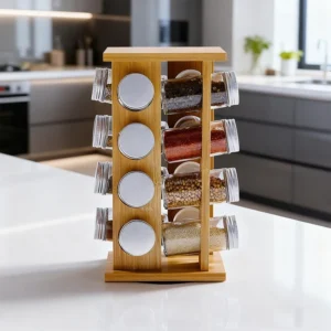 Rotating Bamboo Spice Rack