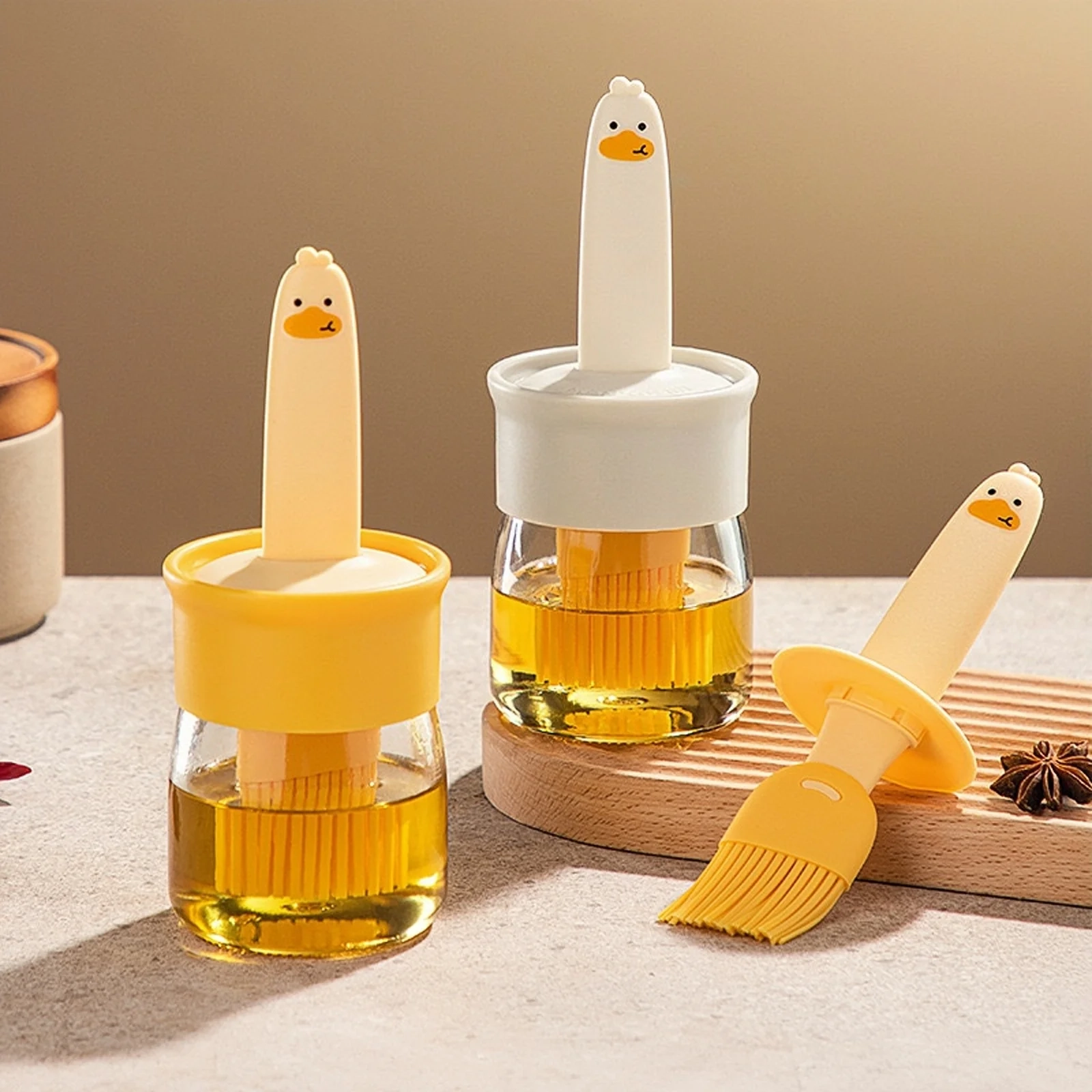 Glass Oil Dispenser Bottle with Silicone Basting Brush - Image 4