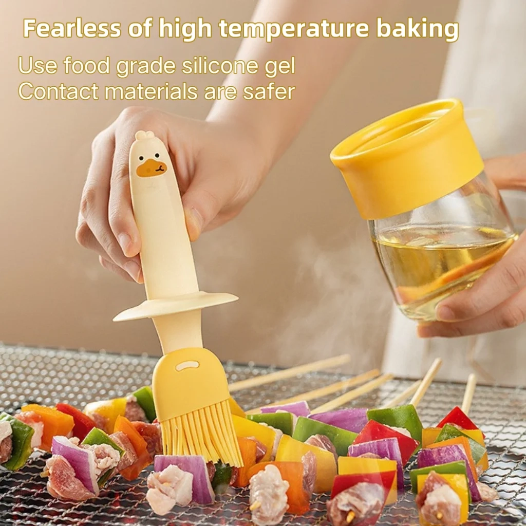 Glass Oil Dispenser Bottle with Silicone Basting Brush - Image 2