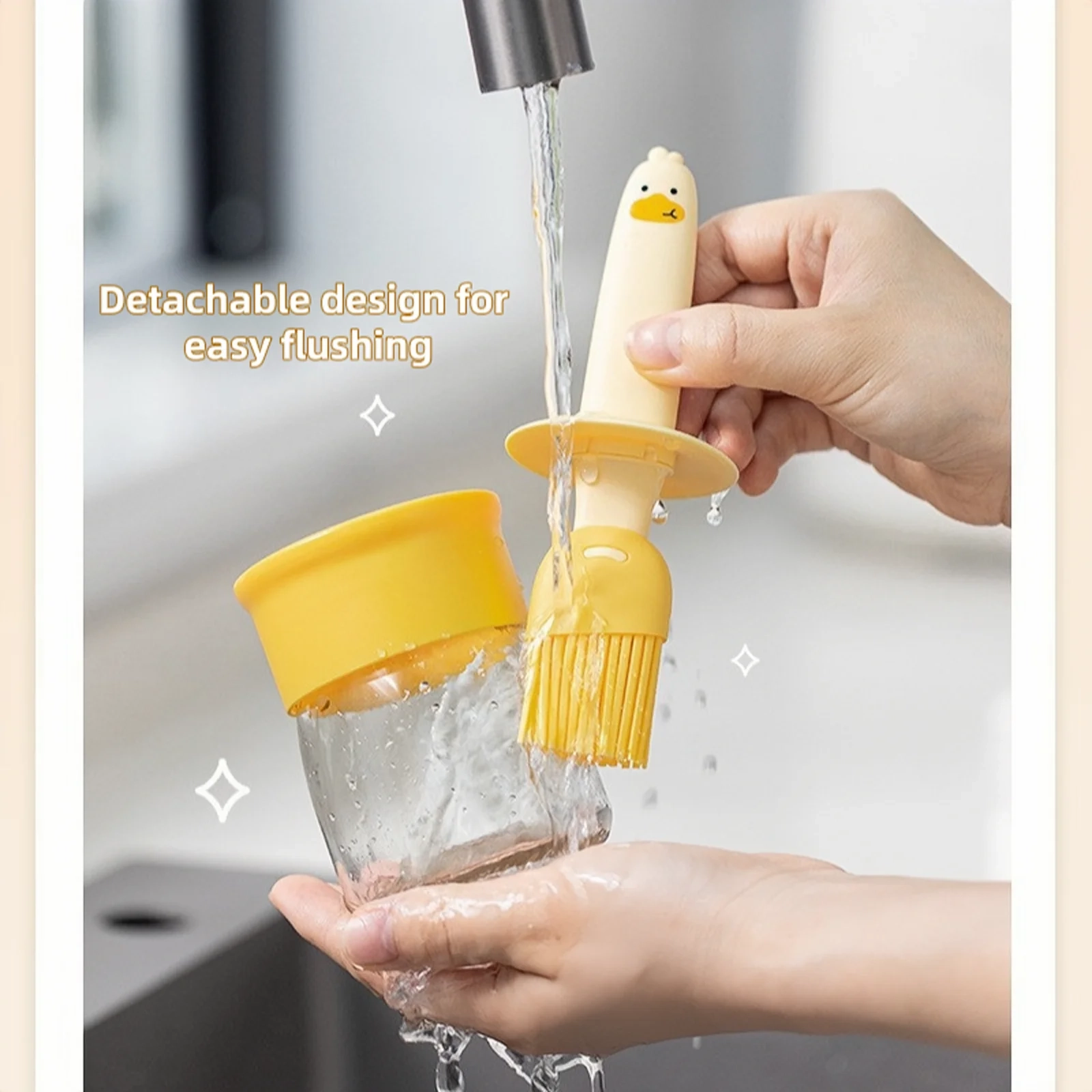 Glass Oil Dispenser Bottle with Silicone Basting Brush - Image 3