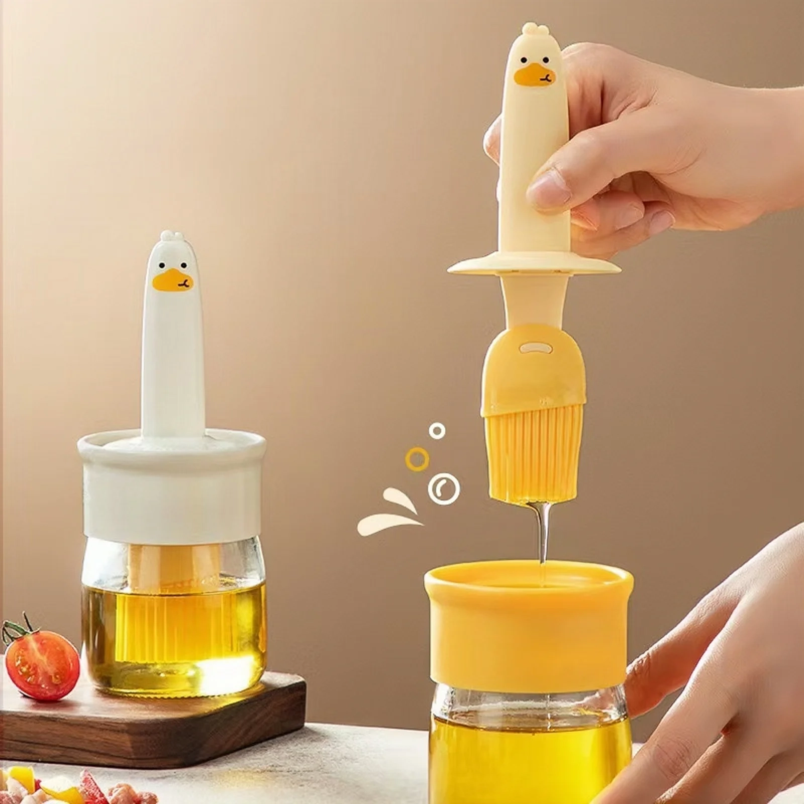 Glass Oil Dispenser Bottle with Silicone Basting Brush - Image 5