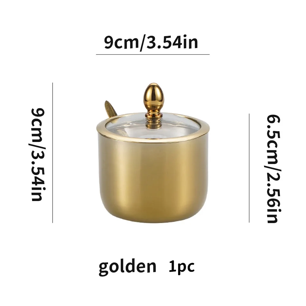 Stainless Steel Seasoning Jar with Glass Lid and Spoon - Image 10