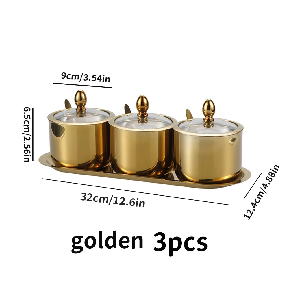Stainless Steel Seasoning Jar with Glass Lid and Spoon - Image 7