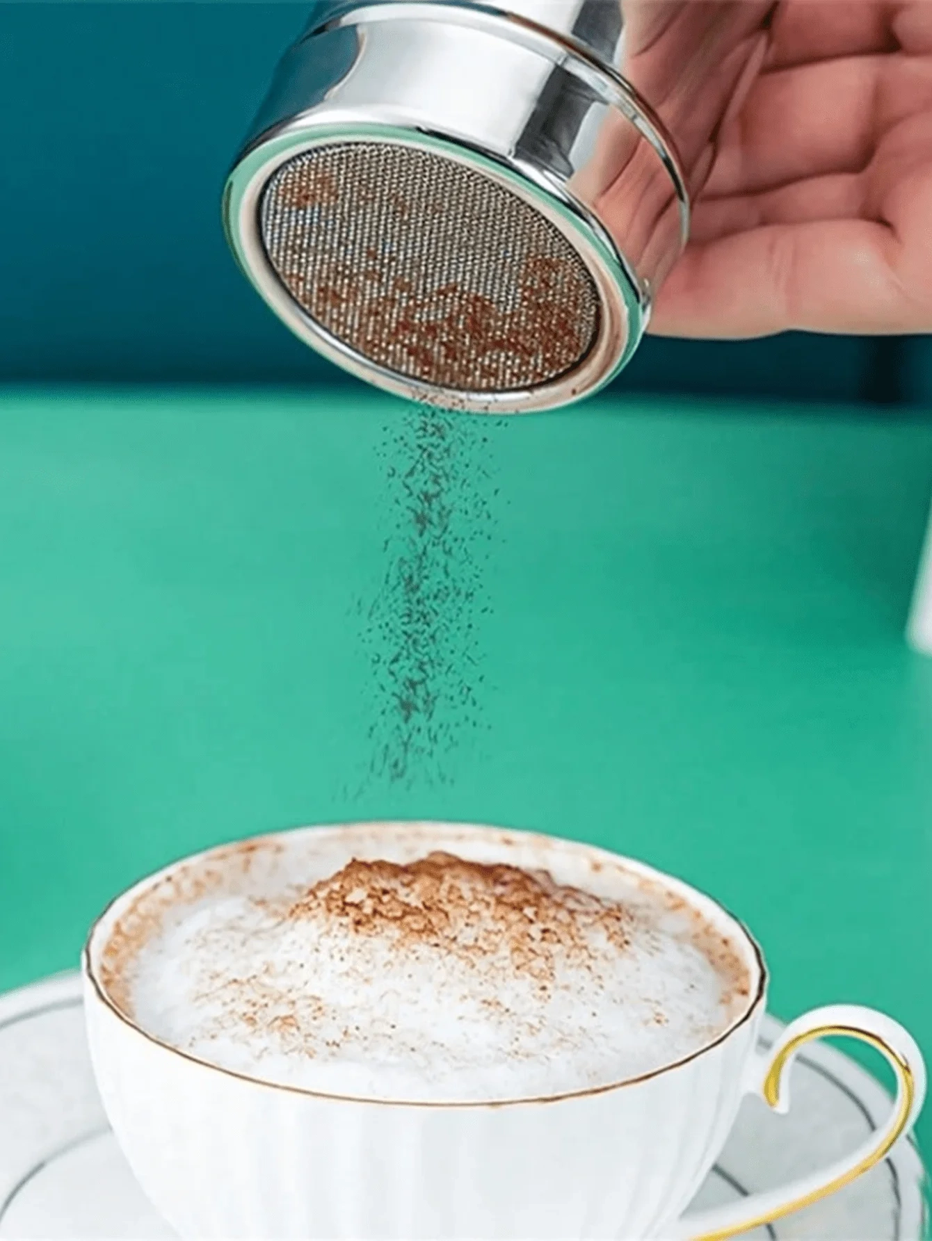 Stainless Steel Fine Mesh Powder Shaker - Easily Cleanable Metal Spice Dispenser - Image 3