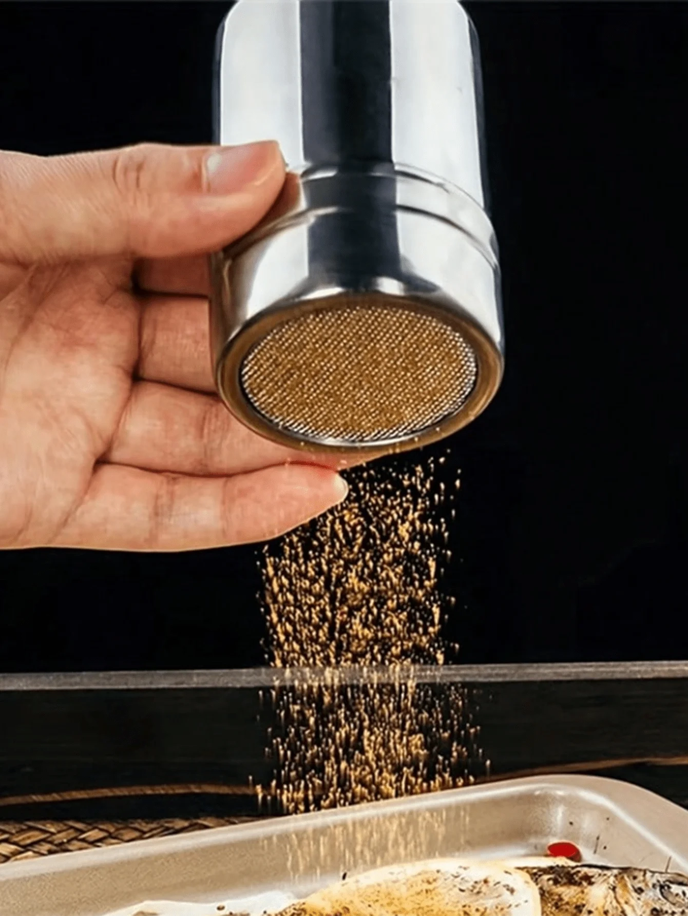 Stainless Steel Fine Mesh Powder Shaker - Easily Cleanable Metal Spice Dispenser - Image 4