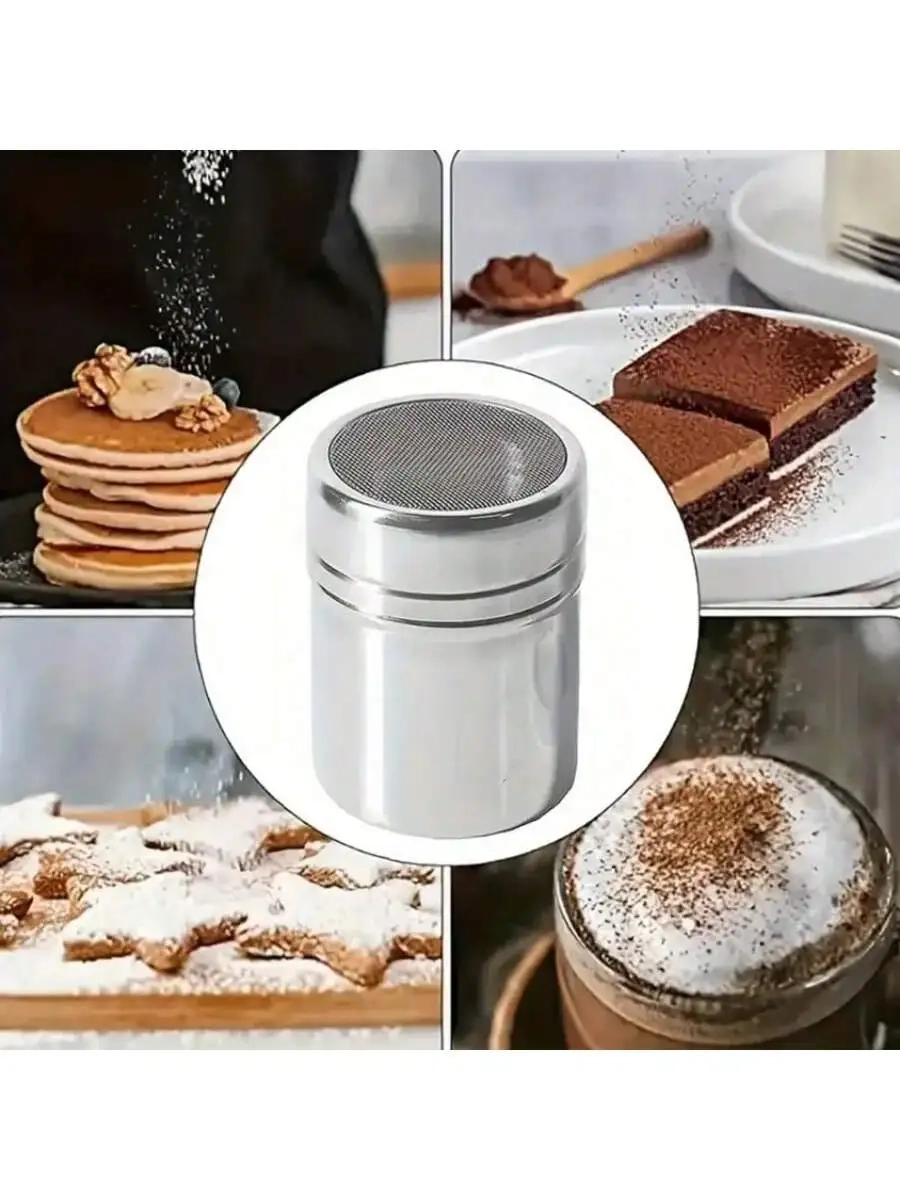 Stainless Steel Fine Mesh Powder Shaker - Easily Cleanable Metal Spice Dispenser - Image 5